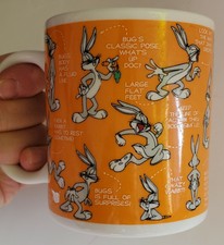 1994 Bugs Bunny Animators Sketch Looney Tunes Ceramic Mug Warner Bros WB !