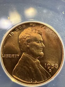 1958 D Lincoln Wheat Cent MS65 RED ANACS - Picture 1 of 5