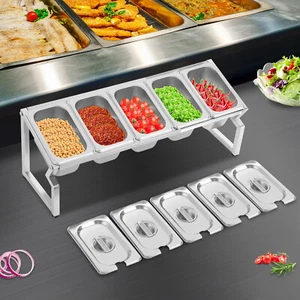 Stainless Spice Rack, Seasoning Organizer Sauce Ingredients Fruits Holder 5 Pans - Picture 1 of 18