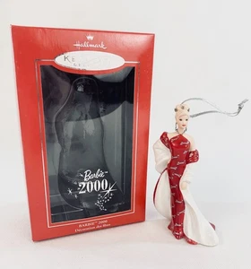 Hallmark Keepsake Barbie Holiday Ornament 2000 Porzellan im roten Kleid - Bild 1 von 4