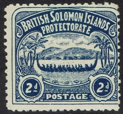 BRITISH SOLOMON ISLANDS 1907 LARGE CANOE 2D - Image 1 of 2