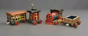 Vintage Fisher Price Toys Huffy Puffy Wooden Train Set 1963 USA - Picture 1 of 21