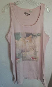 Disney Bambi Thumper Mushrooms Womens Tank Top Pink Size Large Lounge Sleepwear  - Picture 1 of 6