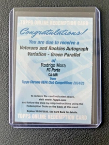 2024-25 Topps Chrome FC Porto RODRIGO MORA RC Rookie Auto Green /99 - Redemption - Picture 1 of 2