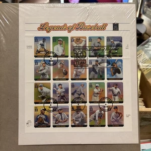 Legends Of Baseball Full Pane First Day Cover Never Opened - Picture 1 of 2