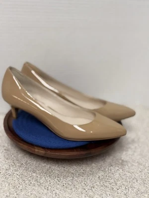 Cole Haan 7AA Taupe Patent Leather Kitten Heels - Image 1 of 4