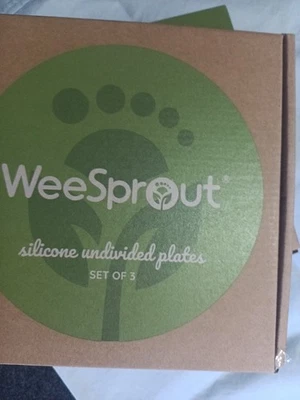 Platos de silicona para niños pequeños Wee Sprout con tapas nuevos nunca usados sin Bpa nuevos en caja Foto 1 de 4