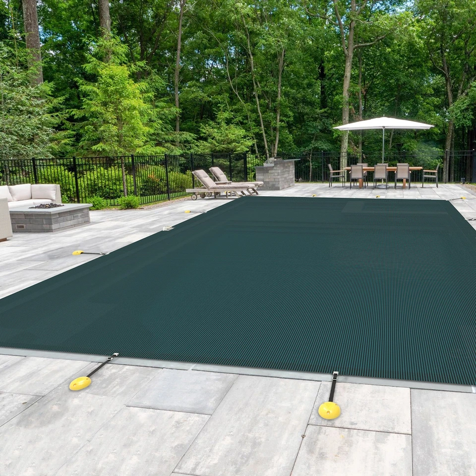 14-20ft Inground Pool Cover Rectangle Winter Swimming PP Pool Cover Garden Green - Image 1 of 4