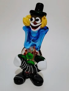 Vintage 1970's MURANO Clown with Black Hat & Accordion - Italy - 9.5 Inches - Picture 1 of 8