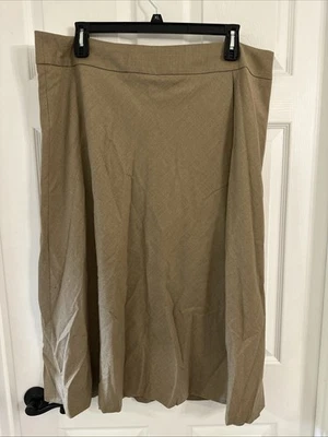 Talbots Italian Flannel Wool Skirt Tan Brown A-Line Lined Sz 20 NWT - Image 1 of 4