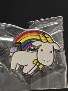 Beekman 1802 Goat Goatie Mascot Enamel Lapel Pin LGBTQ Rainbow Bow Tie NEW  - Picture 1 of 2