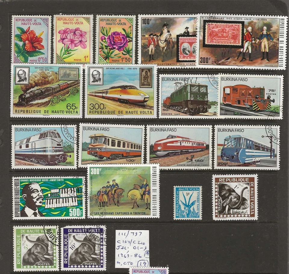 BURKINA FASO..Sc #111/437; C104/210; J26; O1-3...M & U (CTO)...1963/86...19 Diff Foto 1 de 1