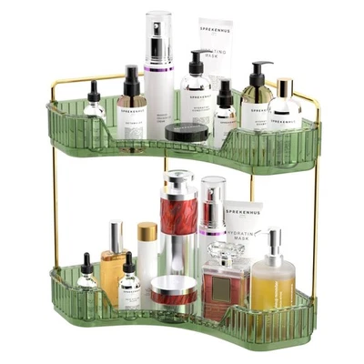 Organizador de mostrador de baño de 2 niveles, organizador de baño de esquina multifunción C... Foto 1 de 4