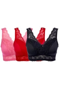 Rhonda Shear 3-pack Classic Pin-Up Bra Pinks - Picture 1 of 1