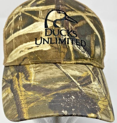 Ducks Unlimited Hat Camouflage Adjustable Hunting Embroidered - Image 1 of 4