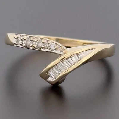 9ct Yellow Gold Diamond Eternity Wishbone Cluster Ring Size P Hallmarked - Image 1 of 4