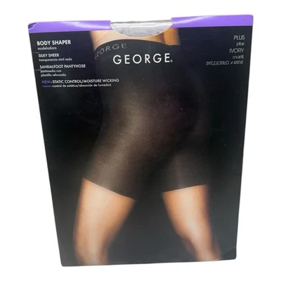 GEORGE Silky Sheer Body Shaper Pantyhose Plus Plus Ivory Style 4858 - Image 1 of 2