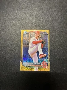 2025 Bowman Baseball St Luis Cardinals Quinn Mathews 1st Gold Shimmer/50 🔥 - Picture 1 of 7