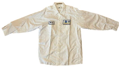 Camisa de Trabajo De Colección Warner Cable Harry Abotonada Cuello Blanco Hecha en EE. UU. Foto 1 de 4