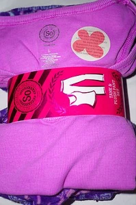 Conjunto de pijama de felpa para dormir/salón SO Junior "Palabras púrpuras" sin mangas y pantalones - Imagen 1 de 8