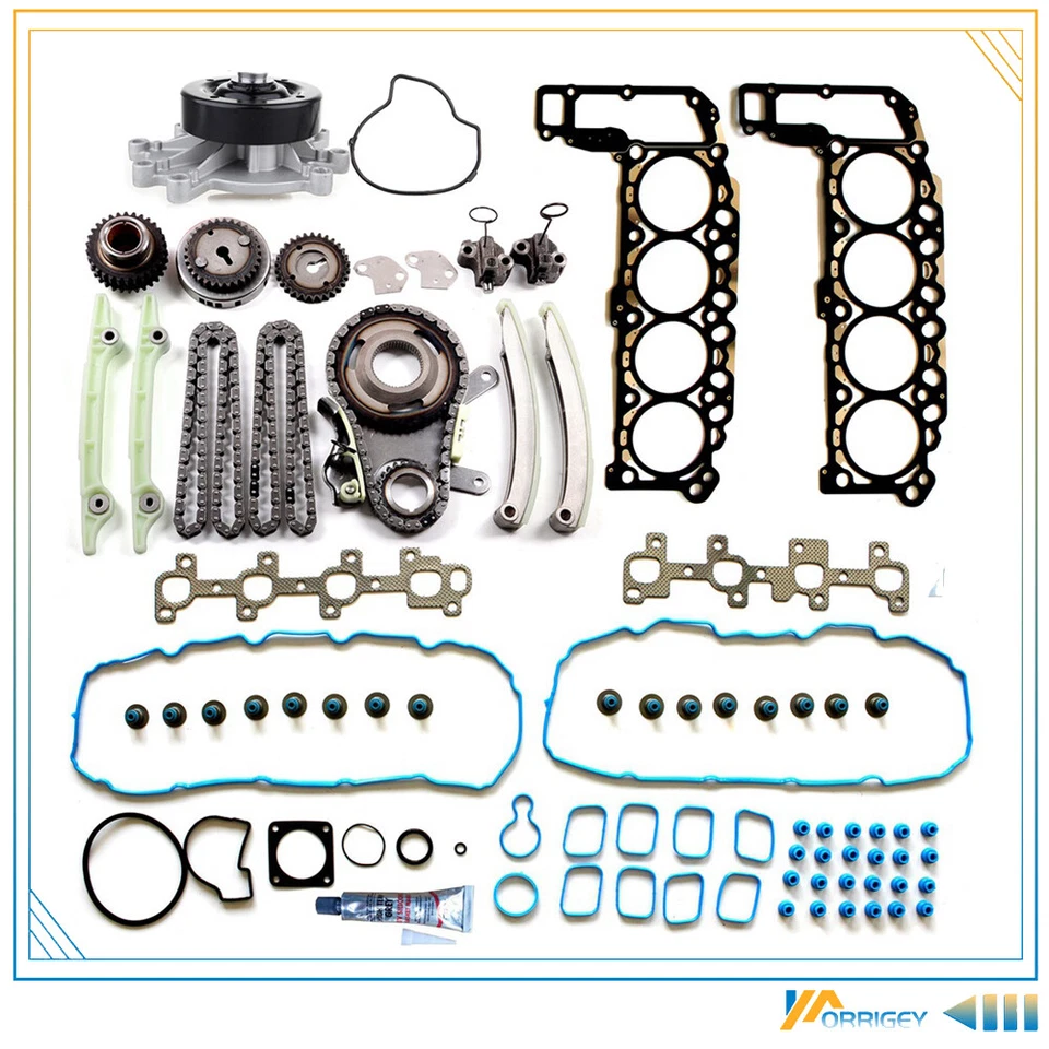 Head Gasket Set Water Pump Timing Chain Kit For 2000 2001 Dodge Durango 4.7L - Image 1 of 1