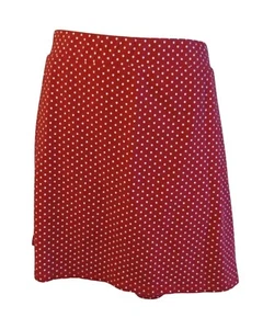 Quacker Factory 3X Red White Polka Dot Knit Skirt Skort Stretch POCKETS - Picture 1 of 3