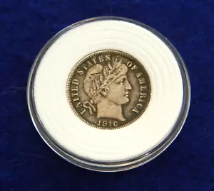 1916 S US Barber Silver Dime - Fantastic Detail - See Pictures - Picture 1 of 2