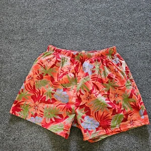 Joseph Abboud Swim Trunks Bathing Suit Mens XL Orange Tropical Lined Classic - Picture 1 of 10