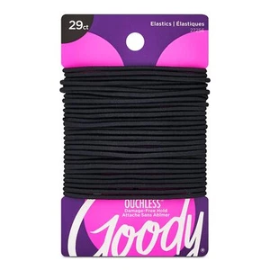 Goody Ouchless Womens Elastic Hair Tie - 29 Count, Black - 2MM for Fine to - Picture 1 of 4