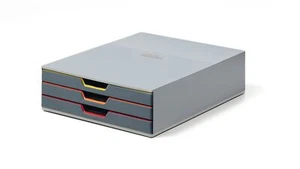 Durable VARICOLOR Desktop Organiser 3 Drawer Colour Coded Modular Storage | A4+ - Picture 1 of 2