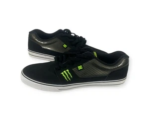 RARE DC Shoes Monster Energy Drink Shoes Black Nubuck Skate Shoes Men’s Size 9 - Picture 1 of 24