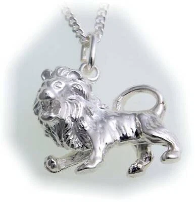 Rimorchio Segni Zodiacali Leone Grande Vero Argento 925 Unisex Argento Sterling - Immagine 1 di 2