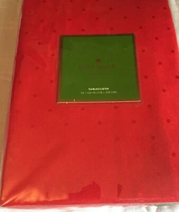 Kate Spade LARABEE DOT CRANBERRY (RED) 70 x 122" Tablecloth Extra Wide-- NWT - Picture 1 of 5