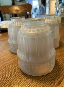Vintage Set of (3) Frosted Glass Lamp Shade 5.5” - Picture 1 of 7