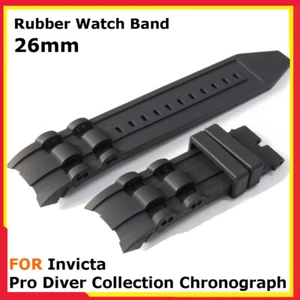 26mm Bracelet de Montre en Caoutchouc Noir pour Invicta Pro Diver Chronograph - Picture 1 of 9