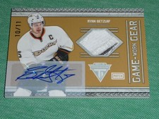 11-12 Panini Titanium RYAN GETZLAF 10/11!! AUTO PATCH Extremely Rare!! L@@K!!