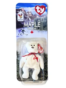 TY Teenie Beanie Babies Maple Plush Bear Rare 1993 Tag Error McDonald’s Sealed - Picture 1 of 10