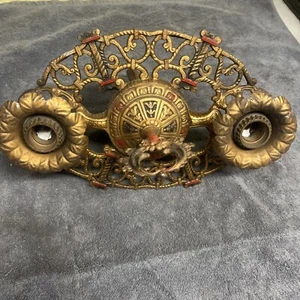  Ornate Art Nouveau Cast Iron 5 Light Chandelier 16" GS00001 Not Working  - Picture 1 of 11