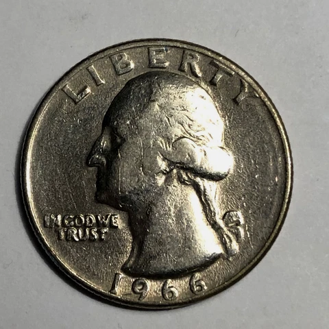 1966 P Washington Quarter VG Philadelphia Mint Cover
