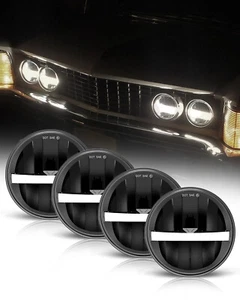 Black 4pcs 5.75 5-3/4" LED Headlight DRL For Holden HQ HK HT HX HZ HJ HG Premier - Picture 1 of 12