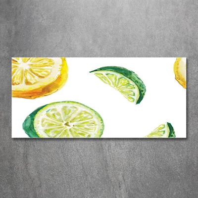 Glas-Bild Wandbilder Druck auf Glas 120x60 Deko Essen & Getränke Zitrone Limette - Bild 1 von 4