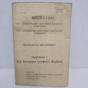 Cheasapeake and Ohio Company Supplement 1 High Horsepower Locomotive Handbook - Picture 1 of 10