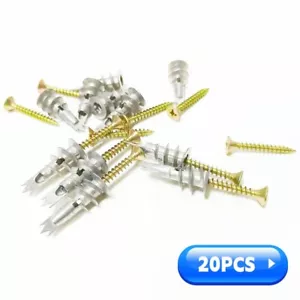 20pcs Self-Drilling Drywall Anchors With Screws Heavy Duty Metal Wall Anchors - Picture 1 of 8