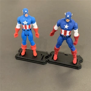 2 figuras de acción y juguetes base de soporte del Capitán América del Universo Marvel de 3,75" - Imagen 1 de 6