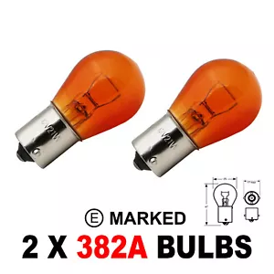 P21W BA15s 382 AMBER ORANGE Indicator Turn Car Light Bulbs 12V - Opposite Pins - Picture 1 of 2