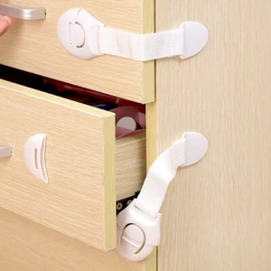 4Pcs Child Proof Safety Catch Cupboard Cabinet Door Drawer Lock Latch Baby Kids - Picture 1 of 5
