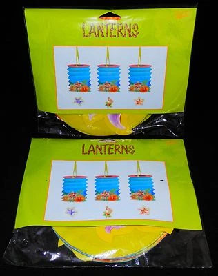 Qty. (2) Packs - Chinese Garland Lanterns By PAPER ART  - Image 1 of 4