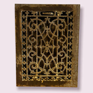 Antique Cast Iron Heating Grate Cover Vent Register Ornate Victorian 16 X 12” L
