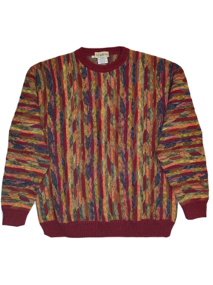 Suéter De Colección Años 90 Travel Smith Texturizado 3D Hip Hop Cosby Coogi Estilo Para Hombre’s L Foto 1 de 4