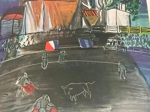 Impresión artística vintage de Raoul Dufy corrida de toros de los años 50, 11x14, fauvista - Imagen 1 de 6